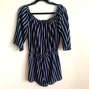 Blue Stripe Shorts Jumper Size Medium